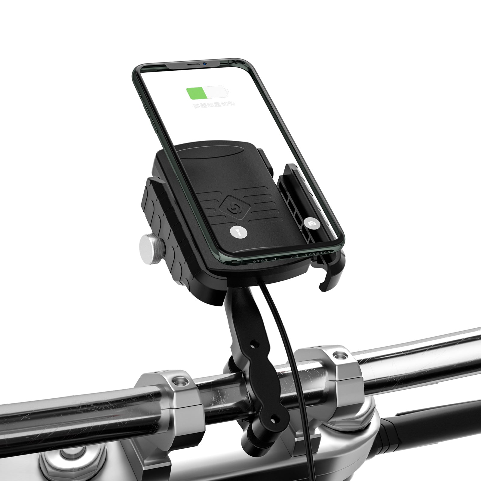 15W Fast Wireless Phone Charger Bracket with QC3.0 for Motorcycle and Scooter BlackB Generic
