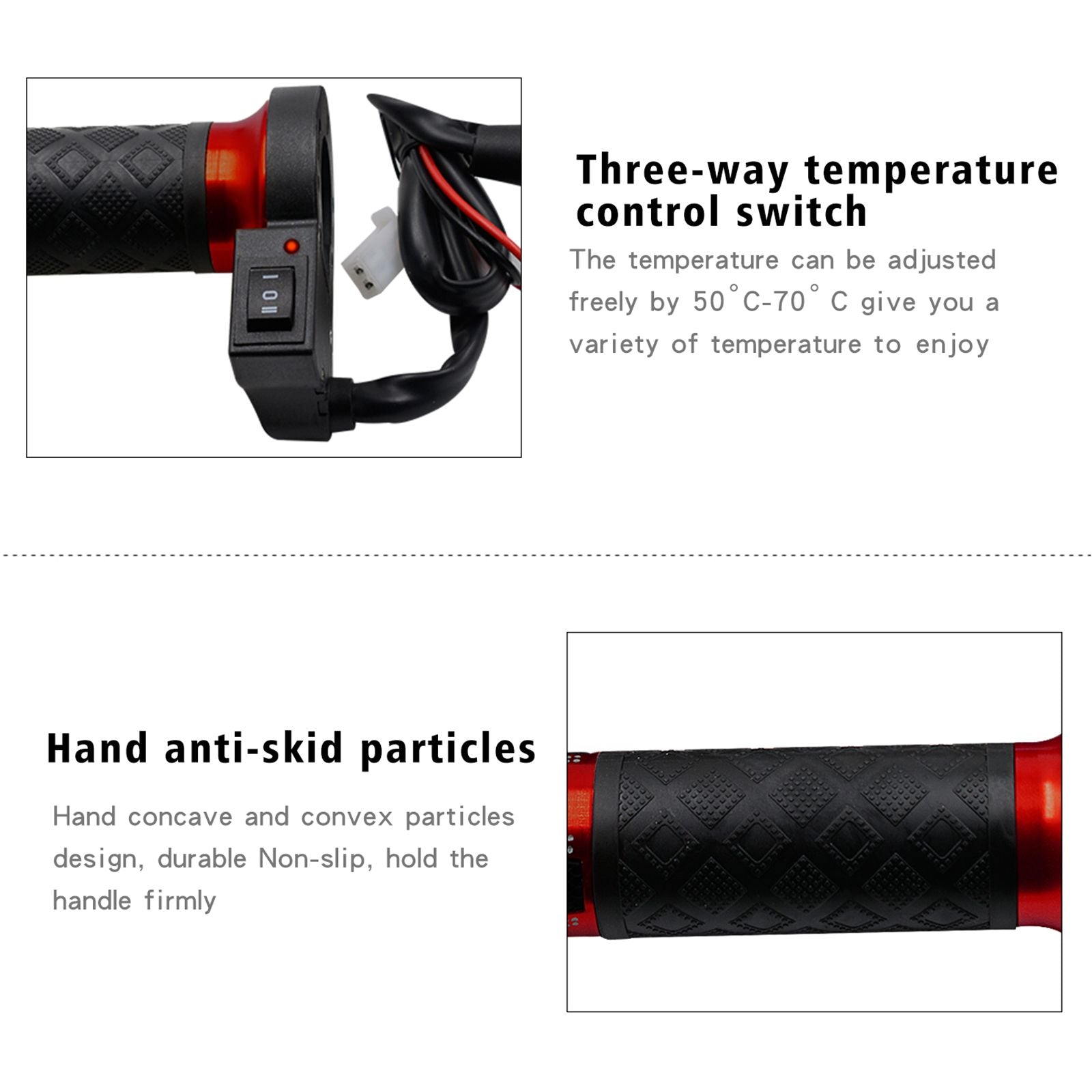 12V Motorcycle Heated Handlebar Grips 22Mm Alu Universal Warmer Gold Generic