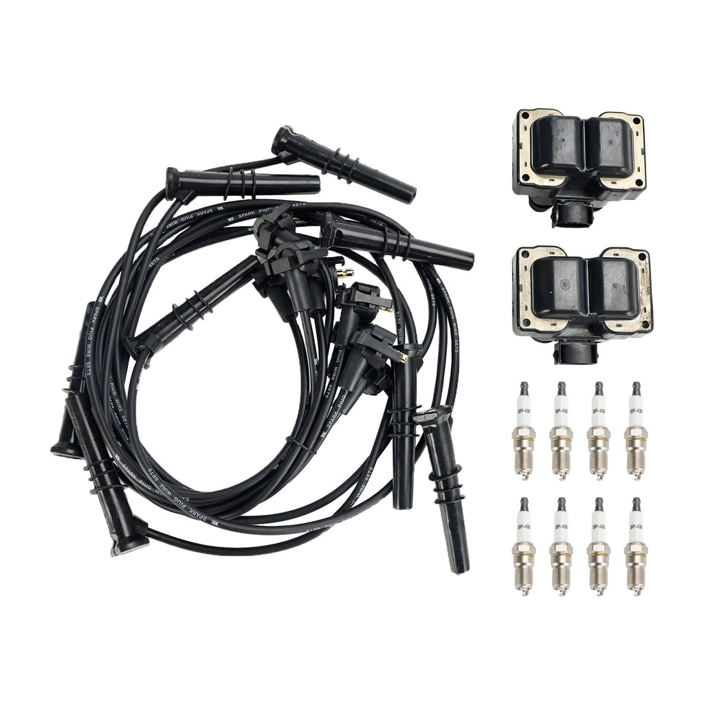 1997 1998 1999 2000 2001 Mercury Mountaineer 5.0L V8 Complete Spark Plug Wire Set and Ignition Coils FD487 SP432