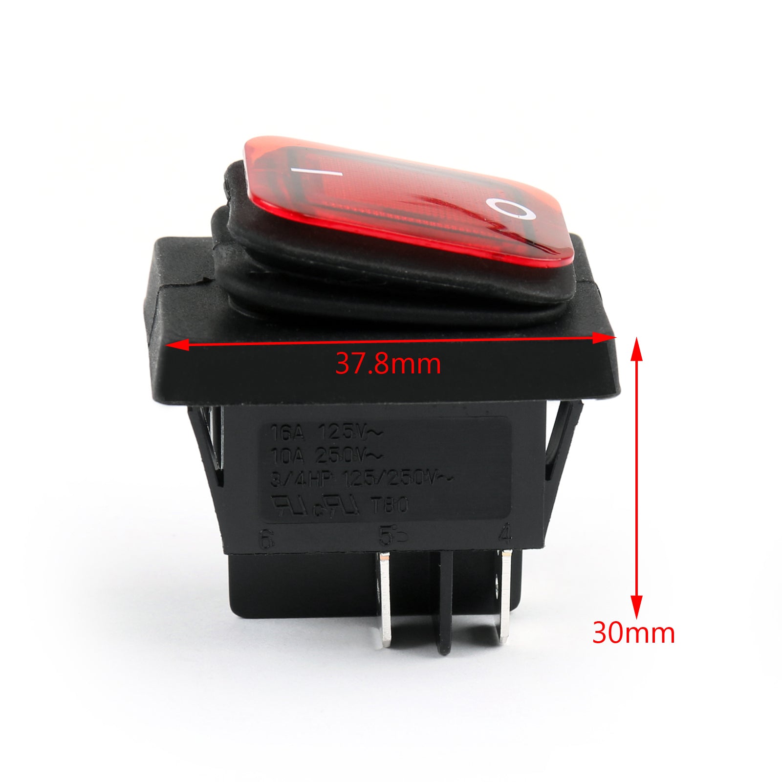1Pcs Red IP65 Waterproof RLEIL RL2-102 4Pin Automotive Rocker Switch 125/250VAC ON/OFF