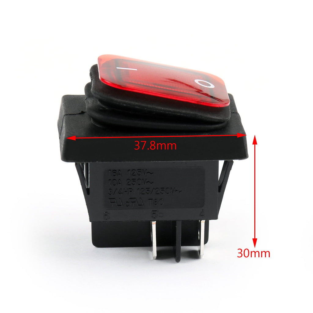 RLEIL RL2-102 1Pcs Red 4Pin Automotive Rocker Switch Waterproof IP65 ON/OFF 125/250VAC