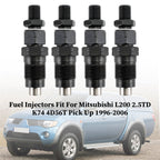 Mitsubishi L200 K74 4D56T 2.5TD Fuel Injectors Set 4PCS MD196607 1996-2006