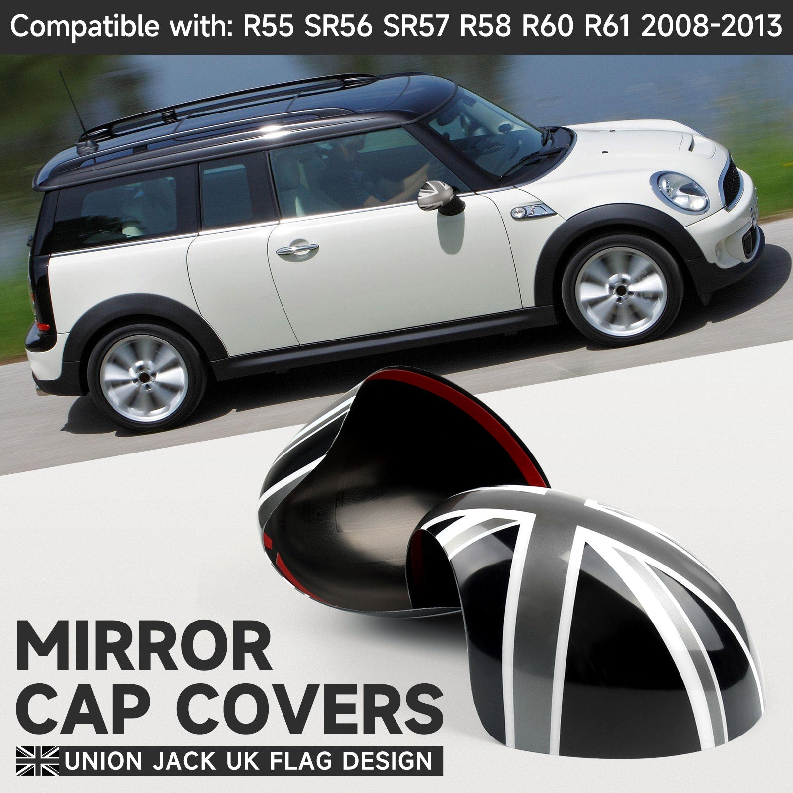 MINI Cooper R55 R56 R60 Power Folding Mirror Covers Union Jack Design - Pair Generic CA Market