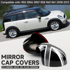 2 Piece Union Jack Power Fold Mirror Covers Compatible with MINI Cooper R55 R56 R60 CA Market
