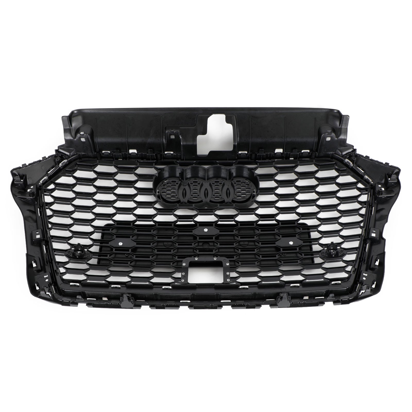 17-19 Audi A3 S3 Front Grille Honeycomb RS3 Design ACC Compatible Gloss Black