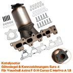 09/2003-up Opel ASTRA G Cabriolet (T98) 1.8 16V (F67) Exhaust Manifold Catalyst 850062 BM91021H