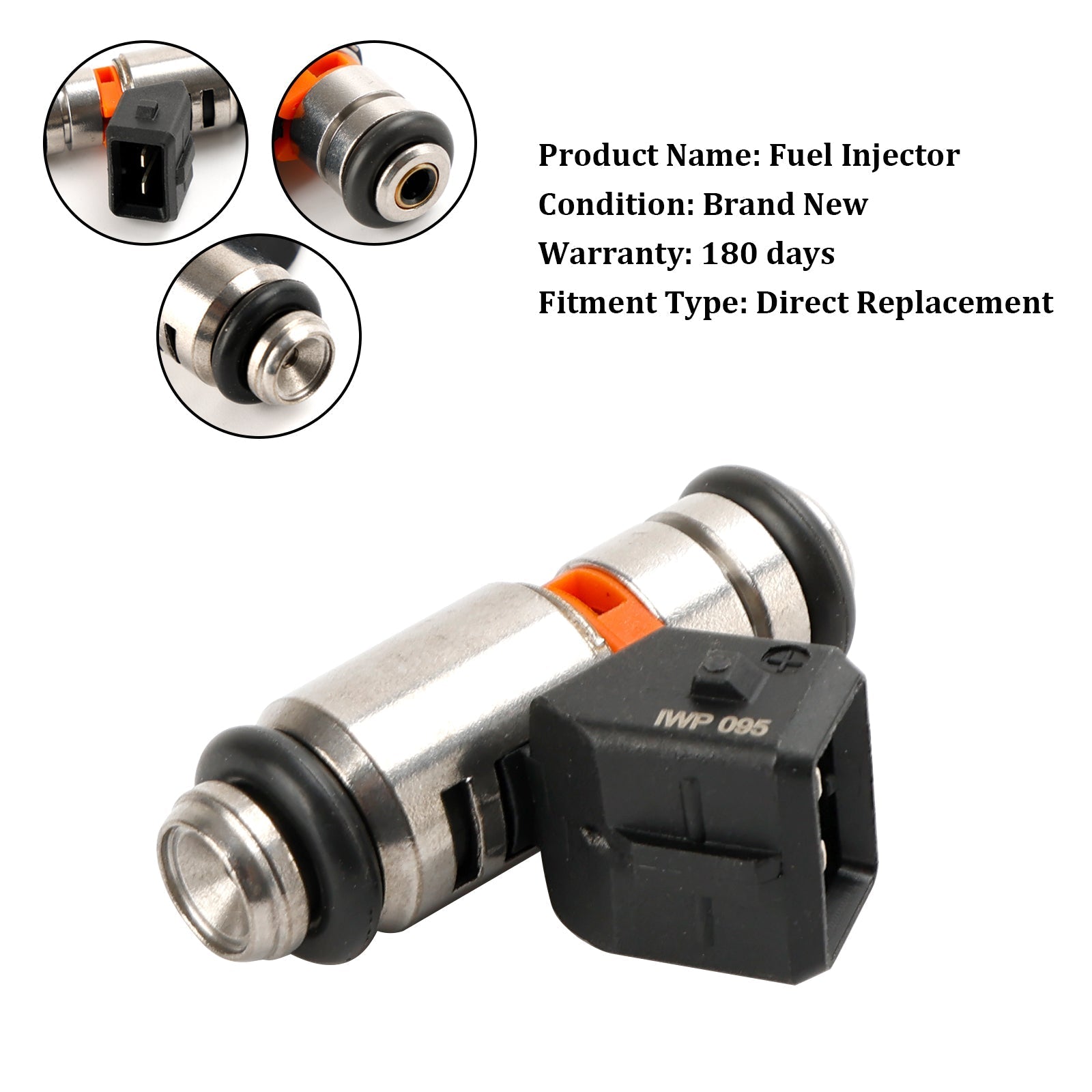Single Fuel Injector IWP095 Replacement for 2007-2009 Fiat Punto 1.4L Palio 1.6L