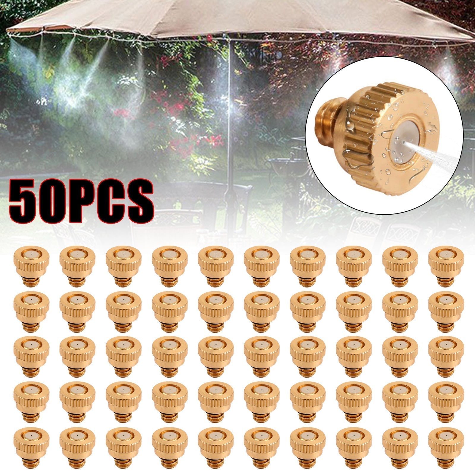 0.012" Brass Cooling System Mist Nozzles Water Sprayer 20/50 Pack