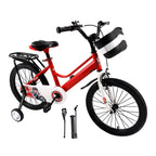 18 Inch Children's Bike Red with Stabilizer Wheels and Luggage Rack for Boys and Girls