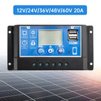 0V Start PWM Solar Charge Controller 12V to 60V Display Current Street Light Control