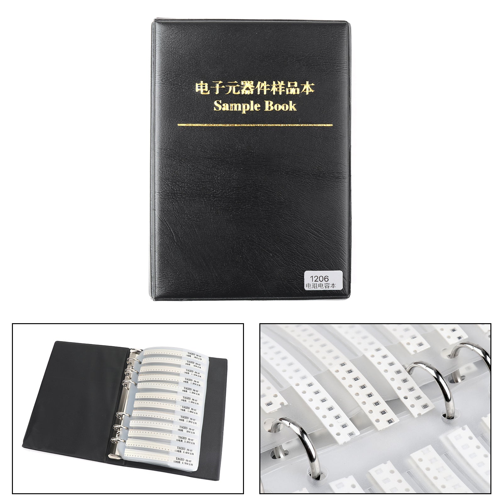 0201 0402 0603 0805 1206 170-Value 1% SMD Resistor and Capacitor Sample Assortment Book