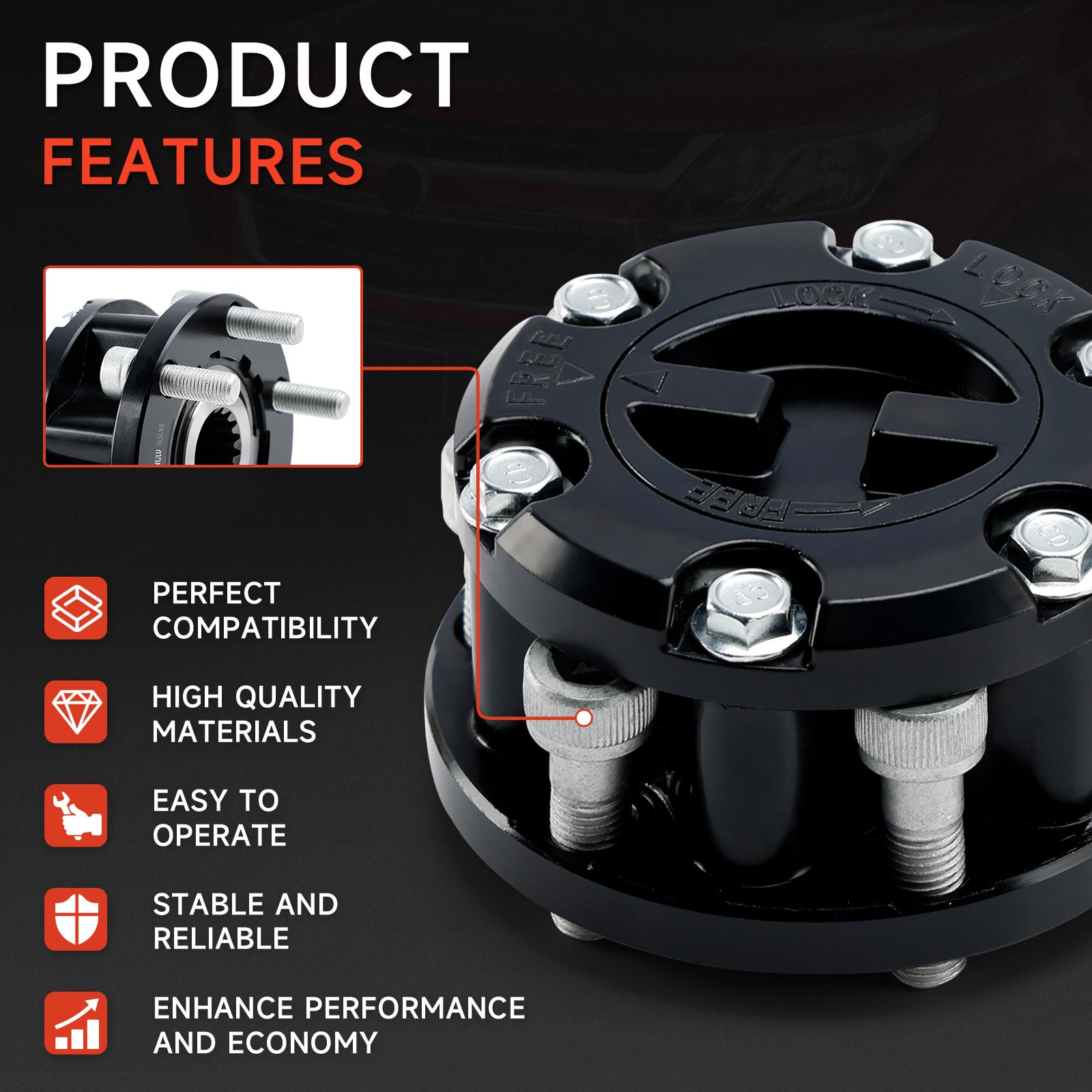 17 Spline Free Wheeling Hubs 2X for 1987-1993 Holden Jackaroo