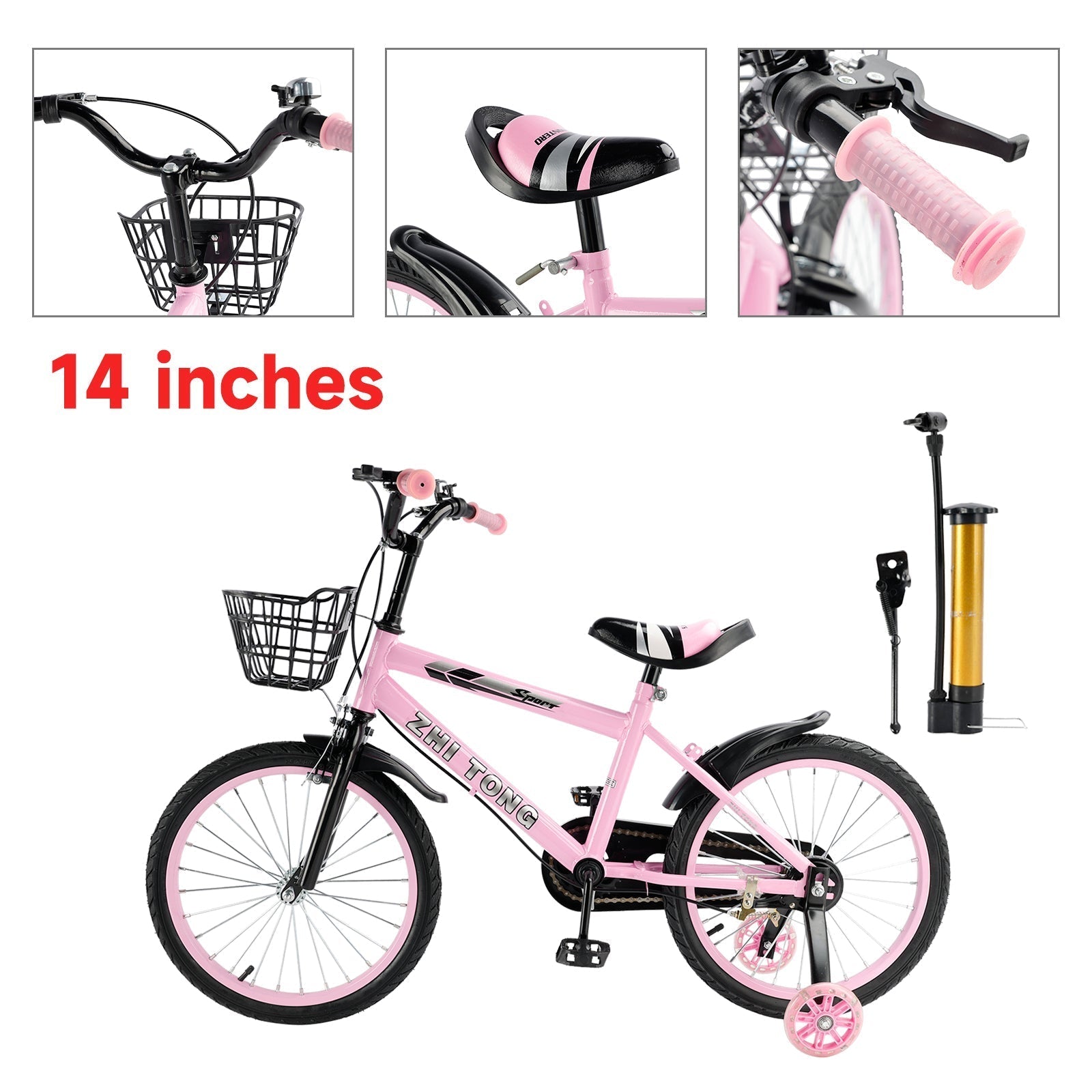 Kids Bikes 14/16/18 Inch Wheels Beginner Bicycle