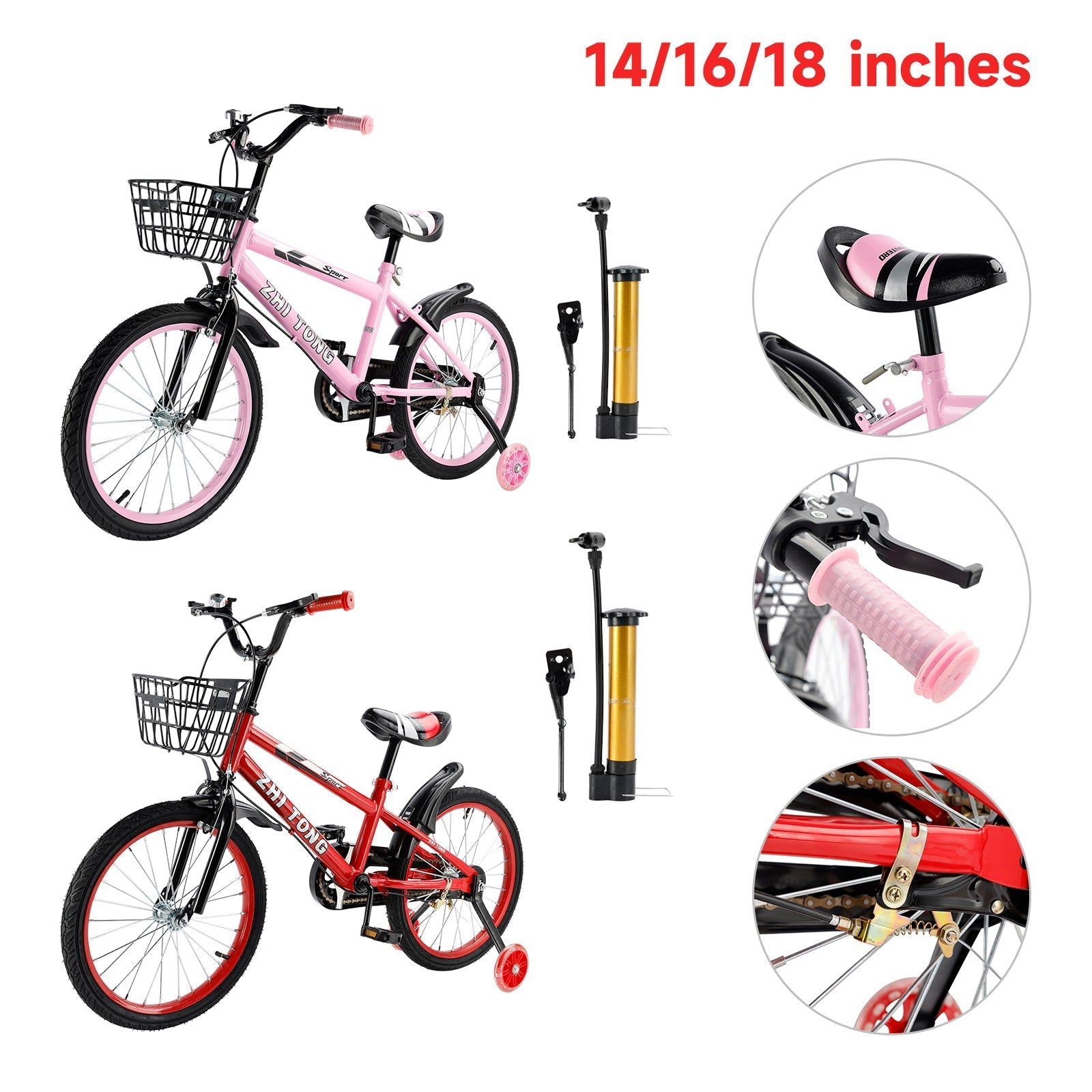 14 16 18 Inch Children's Bicycles for Kids