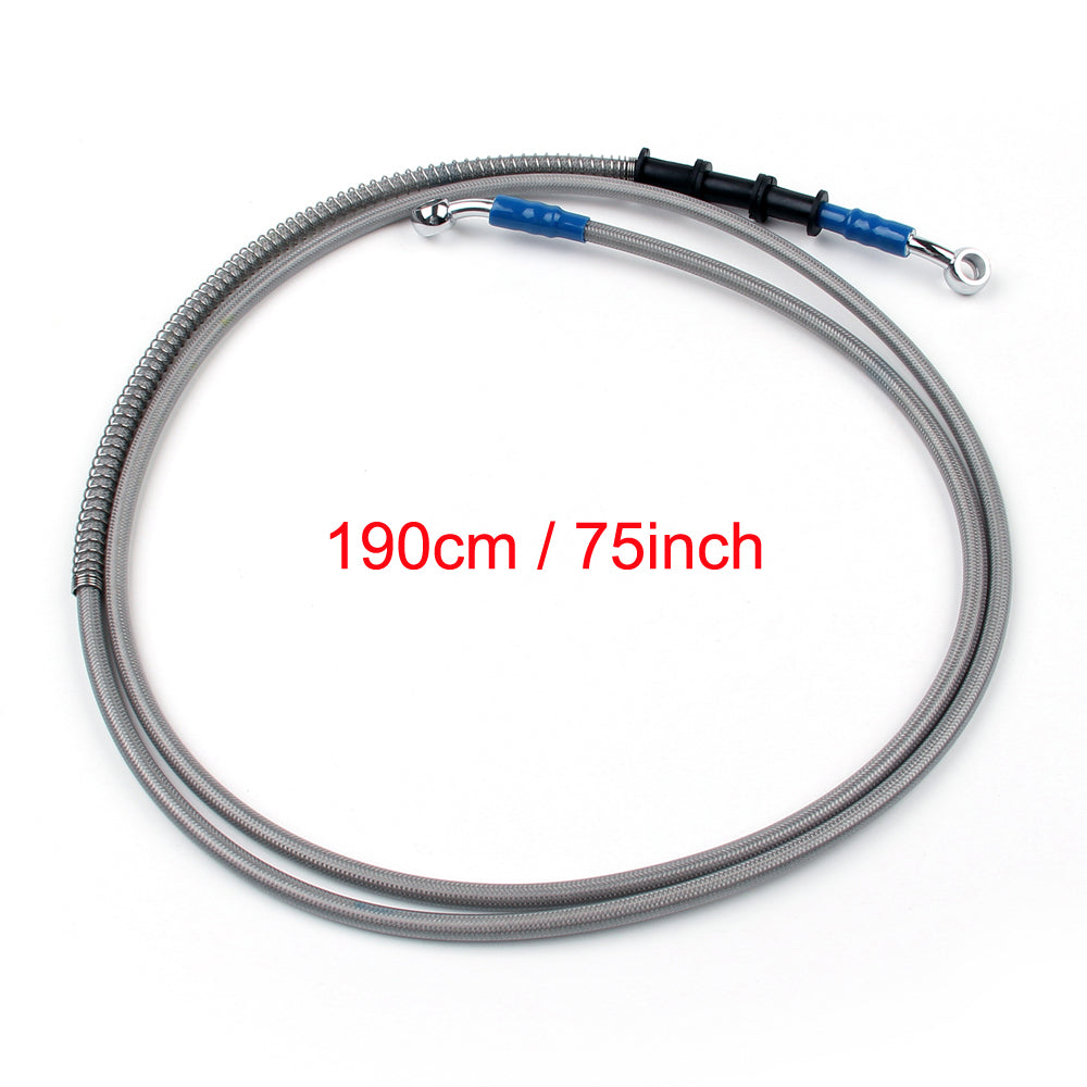 Stainless Steel M10 Banjo Fitting Brake Oil Hose Line 190cm/75 Generic End