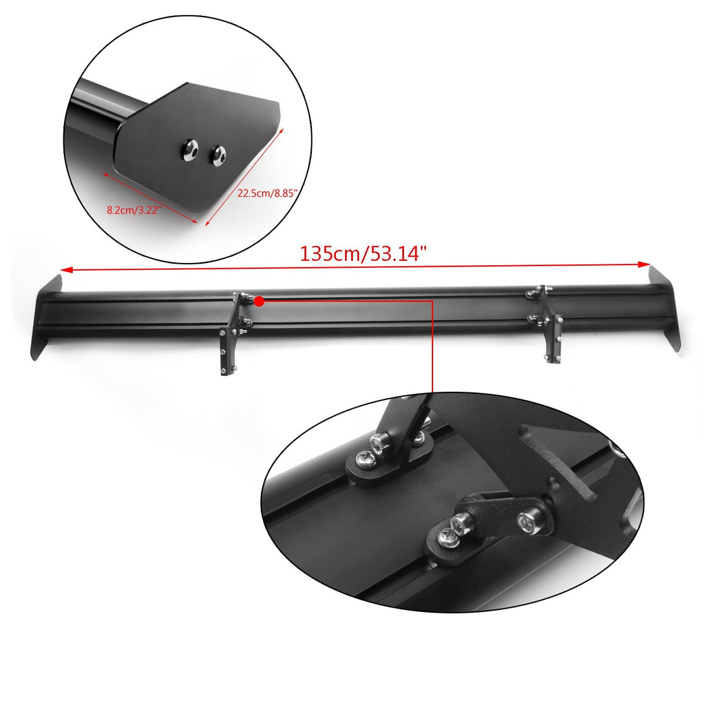 135cm Aluminum Adjustable Racing GT Hatch Rear Wing Spoiler Universal
