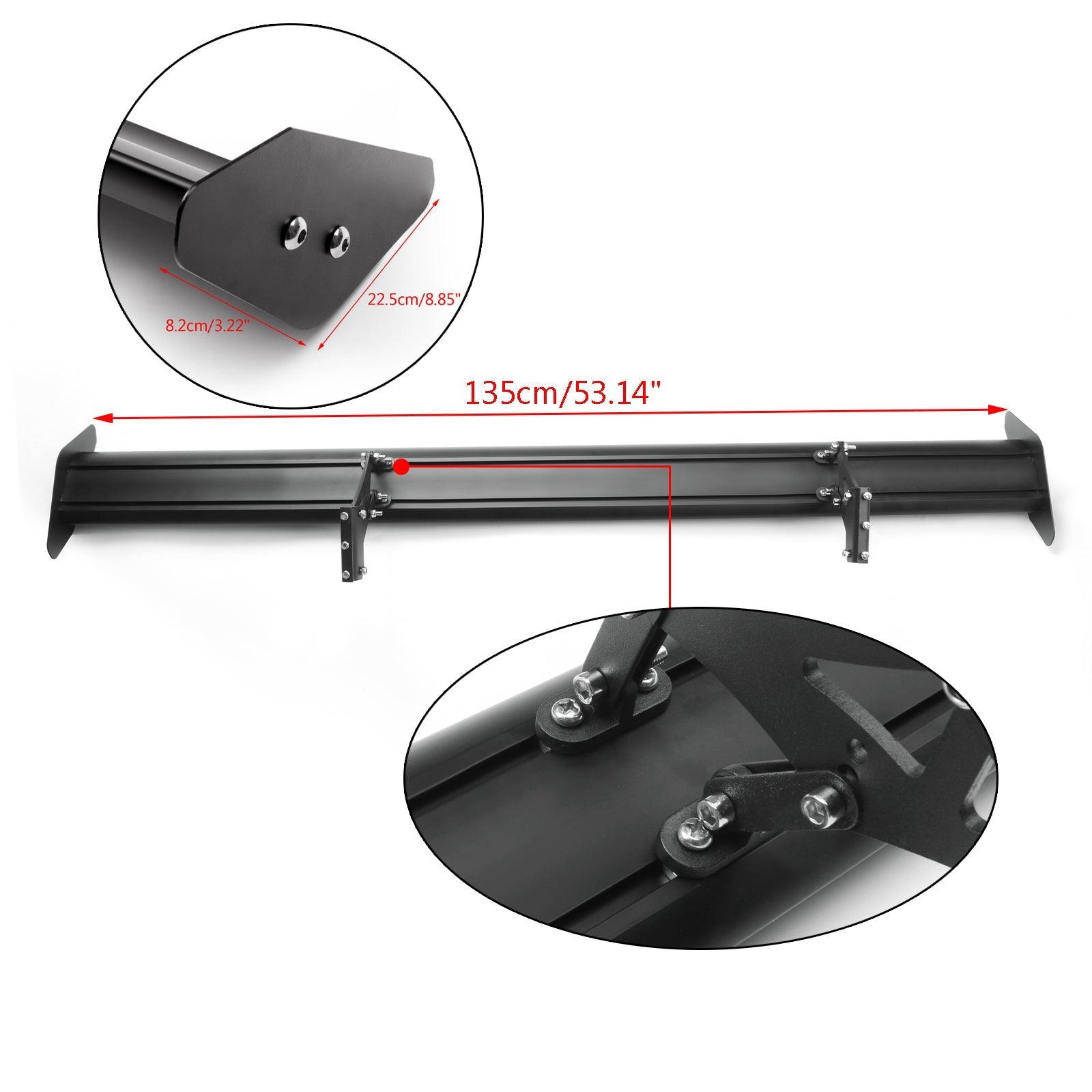 135cm Aluminum Adjustable Racing GT Hatch Rear Wing Spoiler Universal