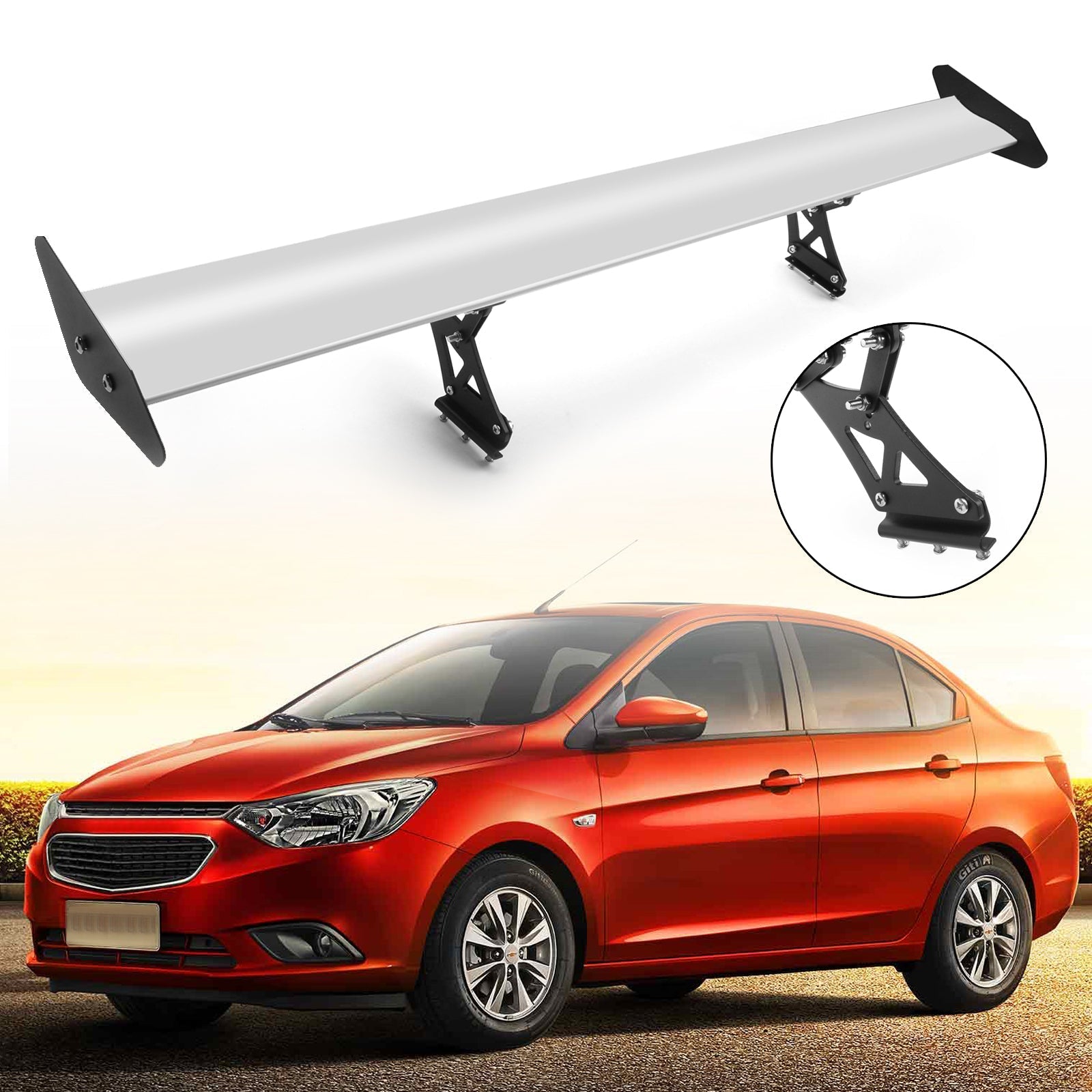 135cm Aluminum Adjustable Racing GT Hatch Rear Wing Spoiler Universal