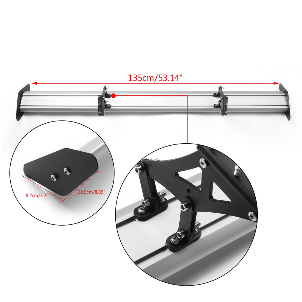 135cm Aluminum Adjustable Racing GT Hatch Rear Wing Spoiler Universal