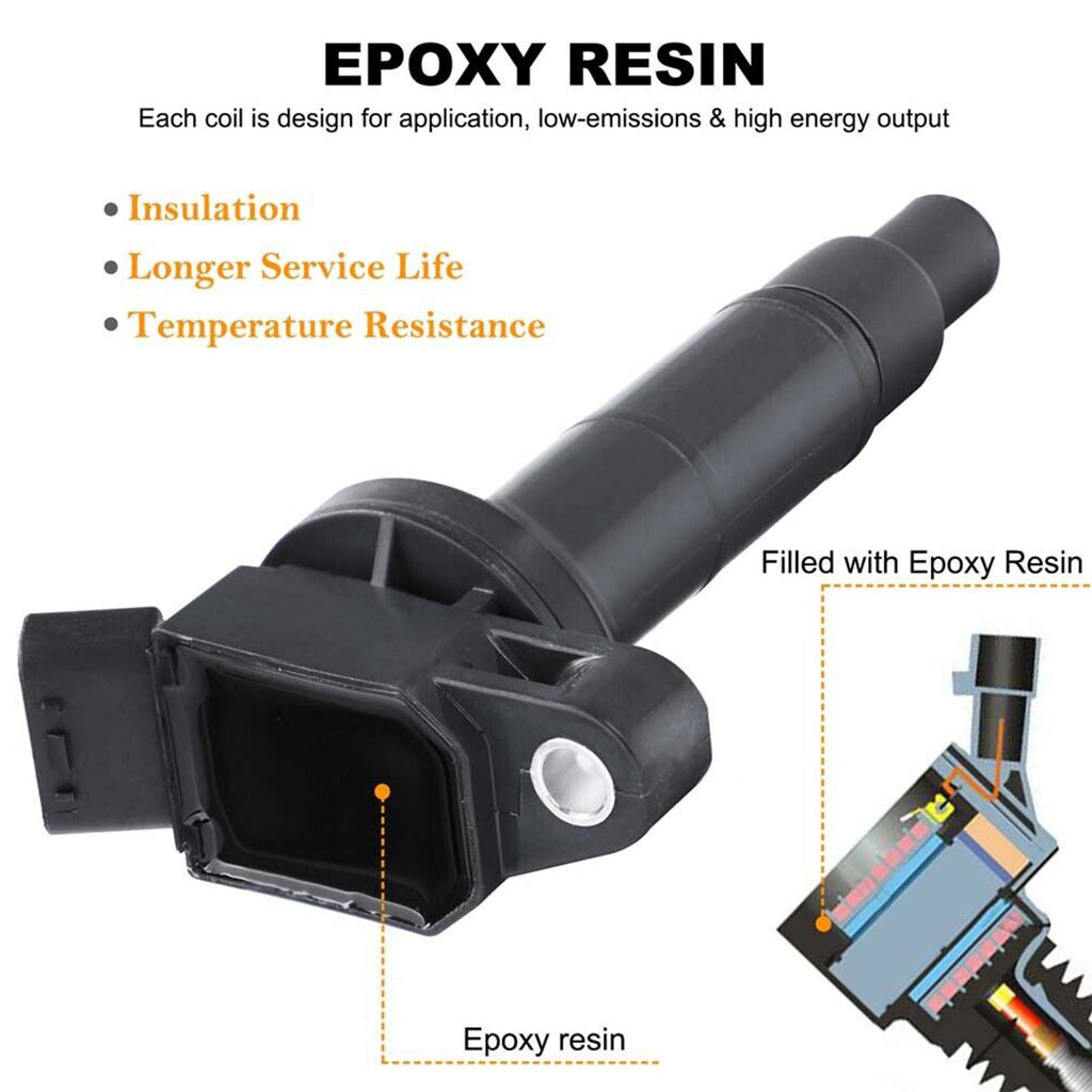 Toyota RAV4 L4 Engine 2001 2002 2003 Coil Pack and Spark Plug Kit UF333 UF494