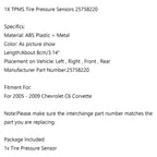 Single TPMS Auto Tire Pressure Sensor OEM 25758220 Fits Corvette C6 2005-2009