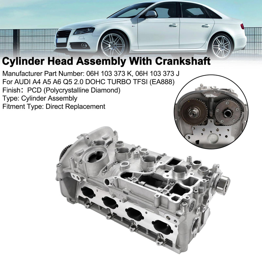 06H103373J AUDI 2.0L DOHC TFSI EA888 Engine Cylinder Head Crankshaft Assembly A4 A5 A6 Q5