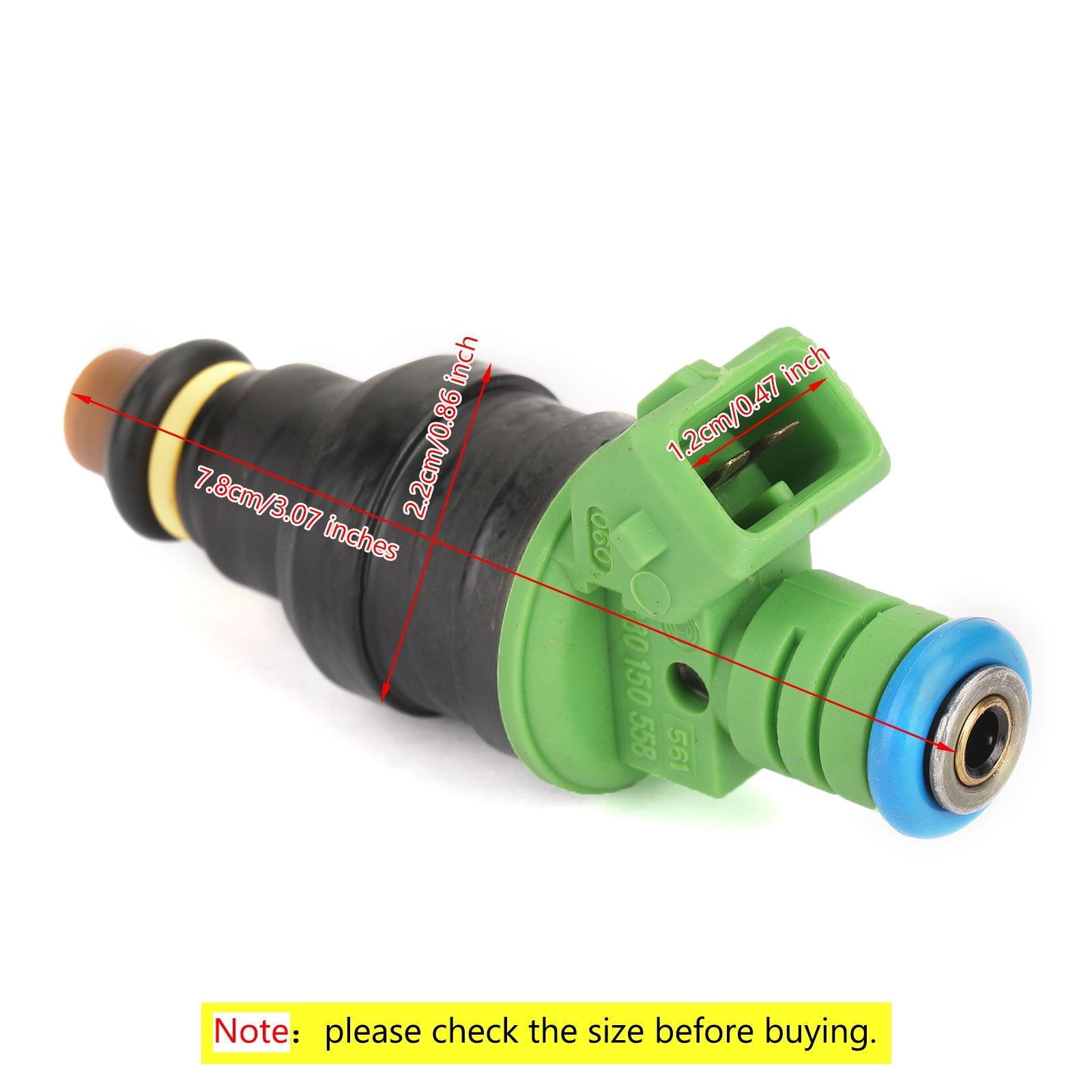 42 lb/hr Green Top EV1 Turbo Fuel Injector 440CC 0280150558 8-Piece Set