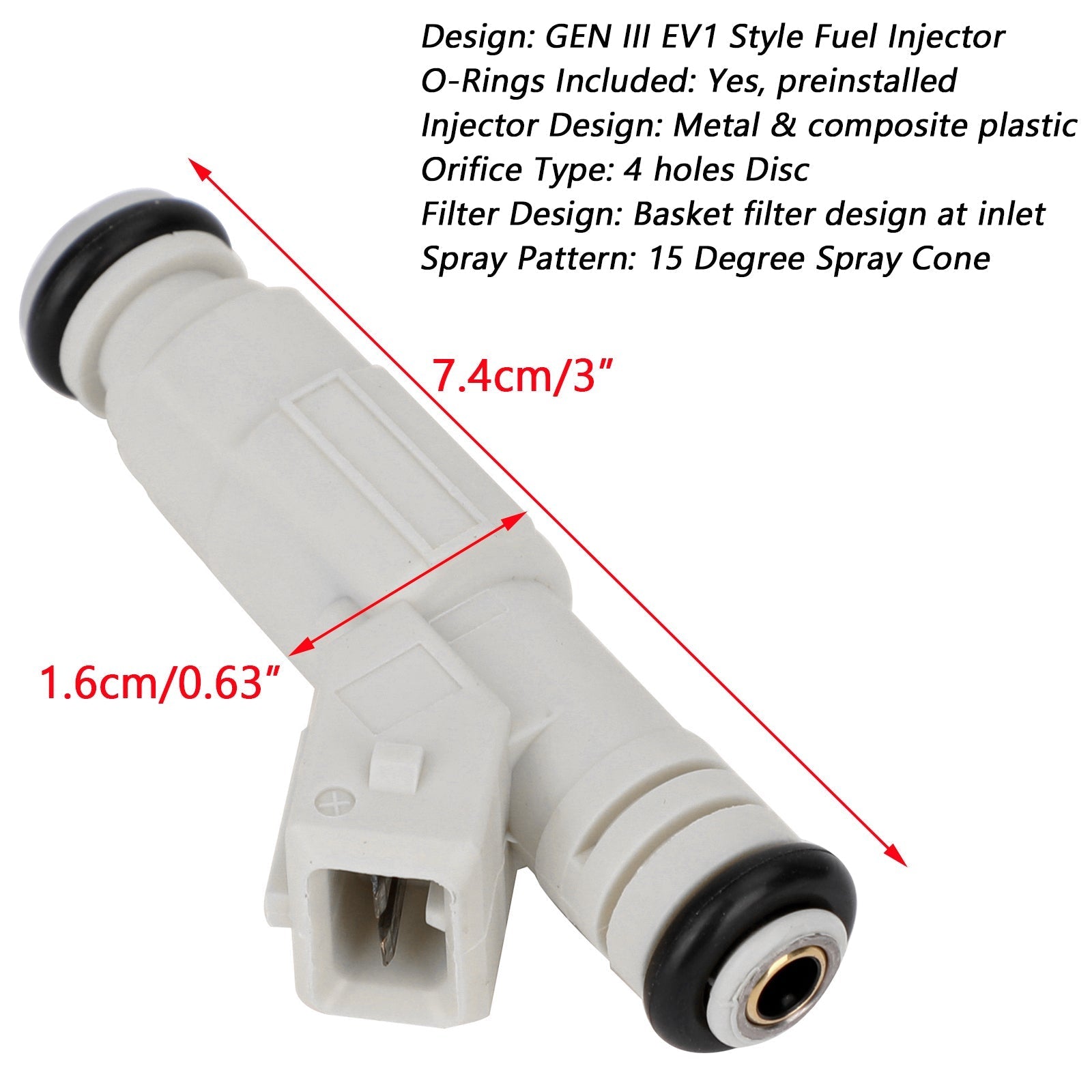 Single 36lb Fuel Injector for Ford GM LS1 LT1 5.0L 5.7L 380cc 0280155737