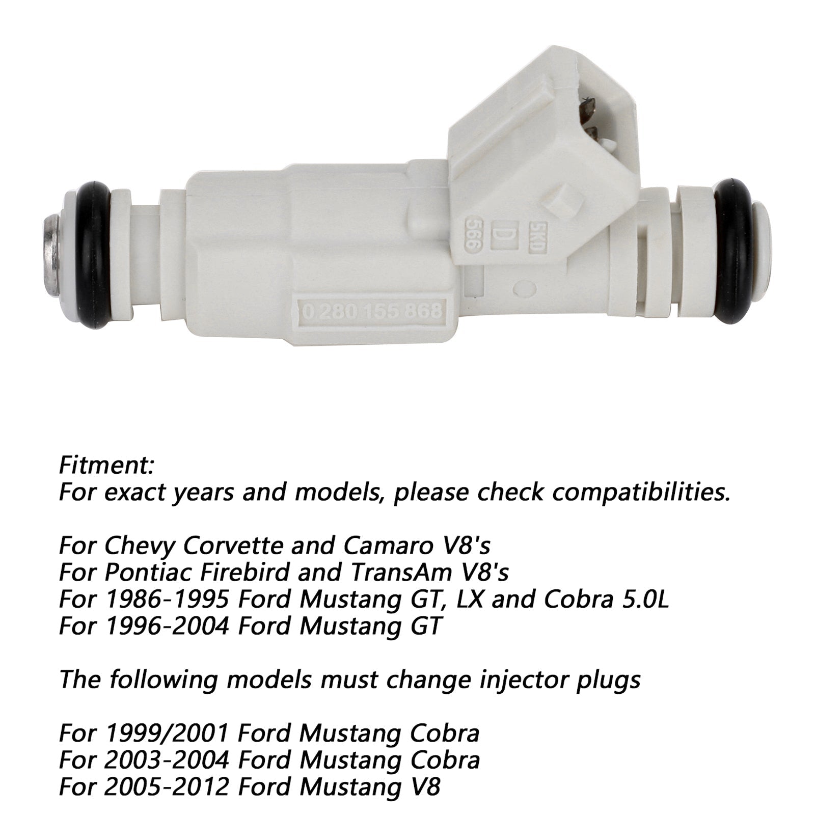 New 380cc 36lb Fuel Injector Compatible with Ford GM 5.0L 5.7L LS1 LT1 Engines
