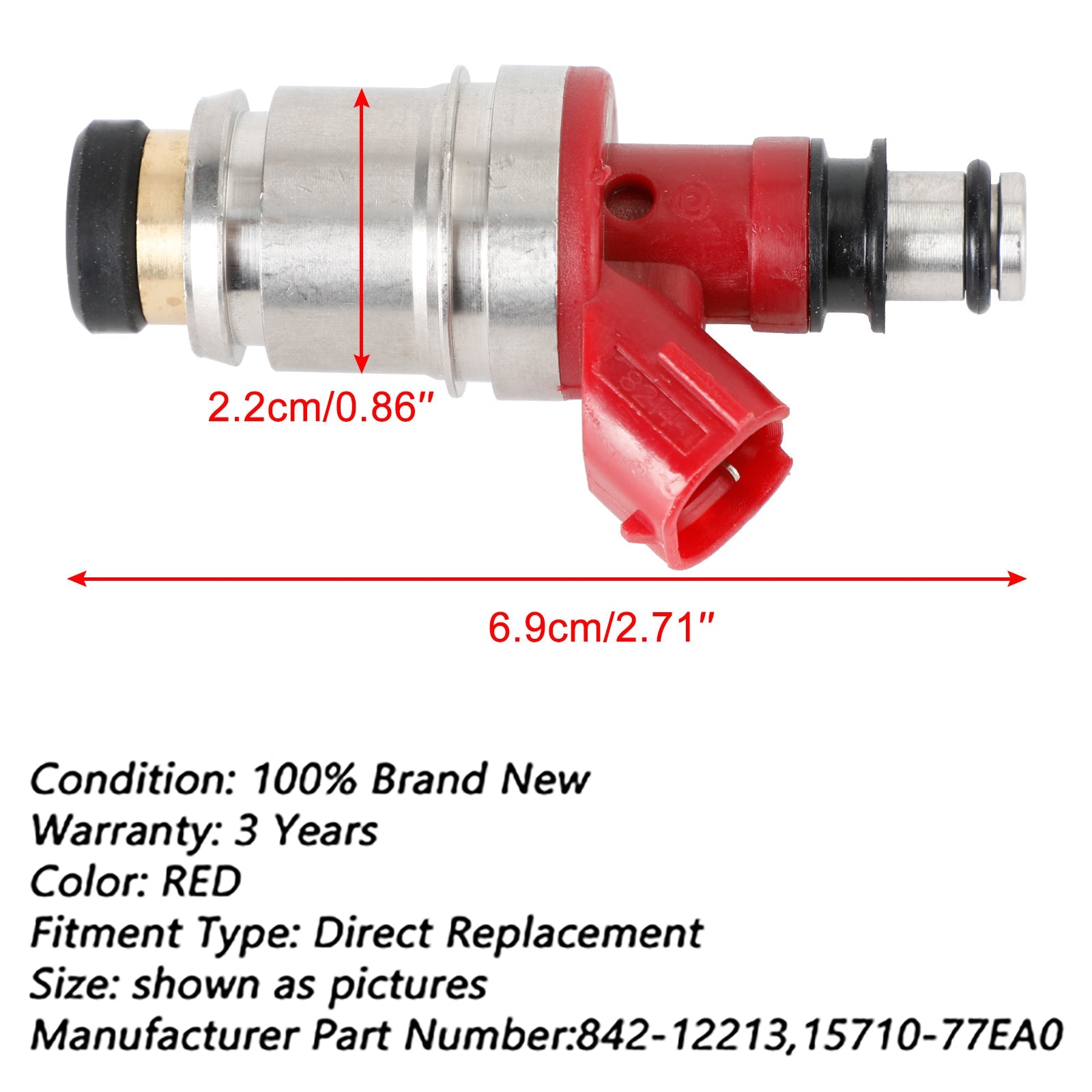 Fuel Injector JS28-2 8970795320 Compatible with Isuzu Amigo Pickup Rodeo 2.6L Single Unit