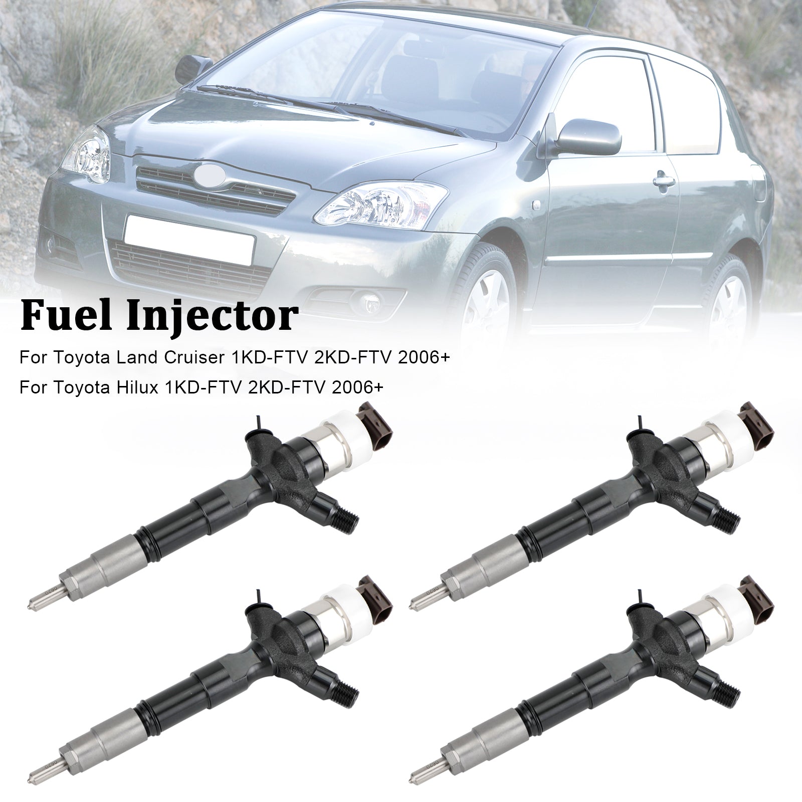 4 Fuel Injectors 23670-0R020 Compatible with Toyota RAV4 and Corolla 095000-6040