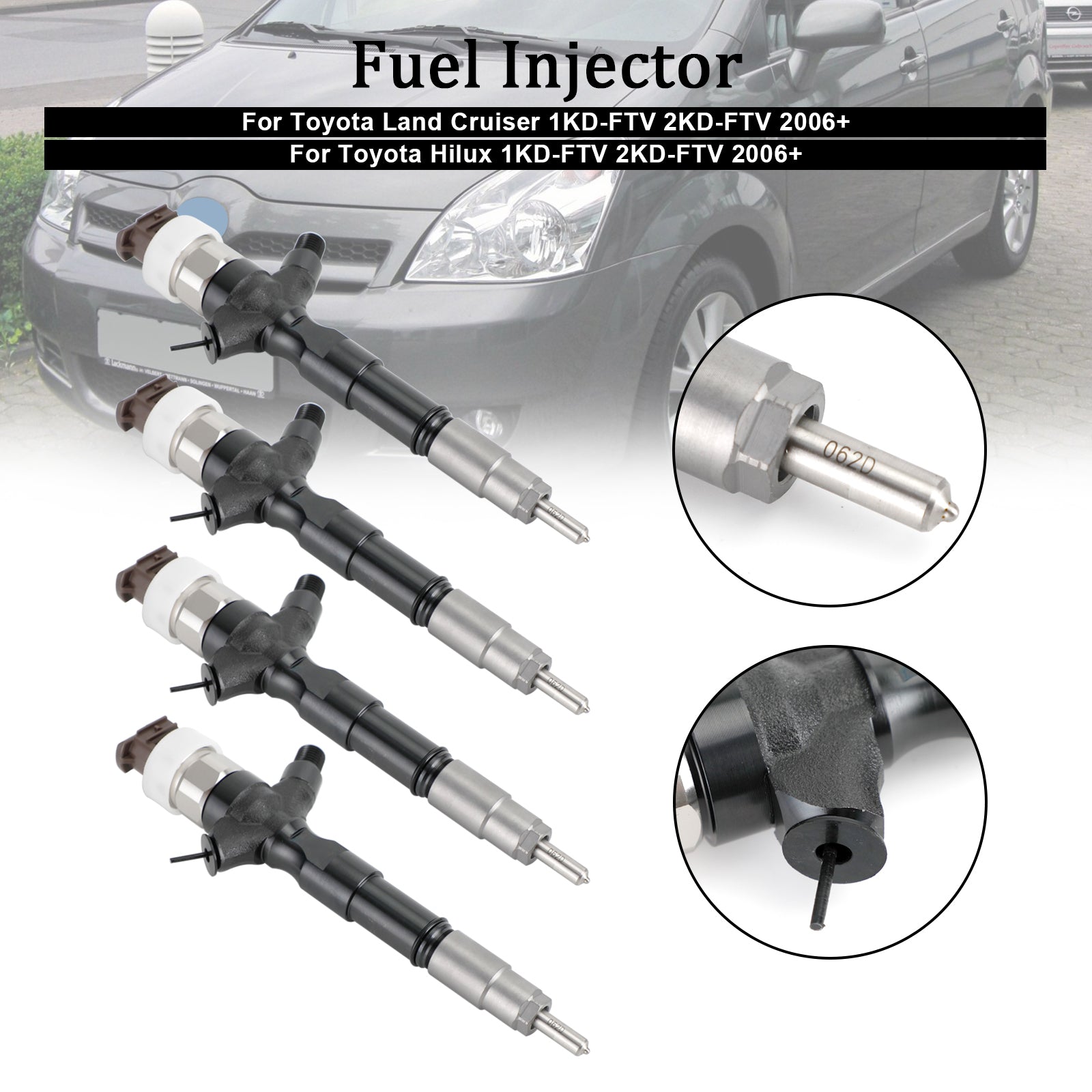Toyota RAV4 Corolla 4-Piece Fuel Injector 095000-6040 OEM Part 23670-0R020