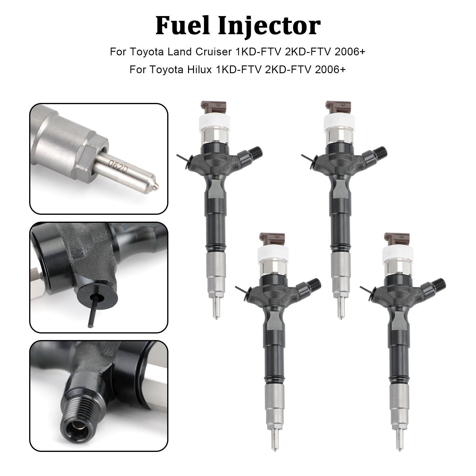 Toyota RAV4 Corolla 4-Piece Fuel Injector 095000-6040 OEM Part 23670-0R020