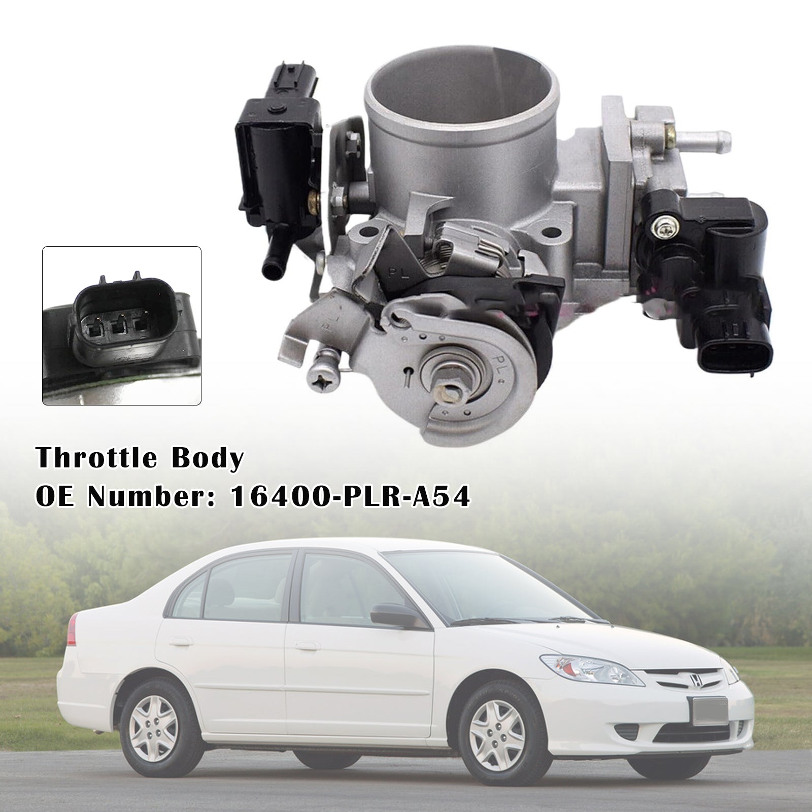 Honda Civic Throttle Body 16400-PLR-A54 for 2001-2005 1.7L 4AT CVT Models