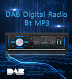 1 DIN Car Radio Bluetooth MP3 Player USB AUX FM Stereo AM RDS DAB In-dash