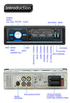 1 DIN In-Dash Bluetooth Stereo Radio MP3 Player with USB AUX FM AM RDS DAB