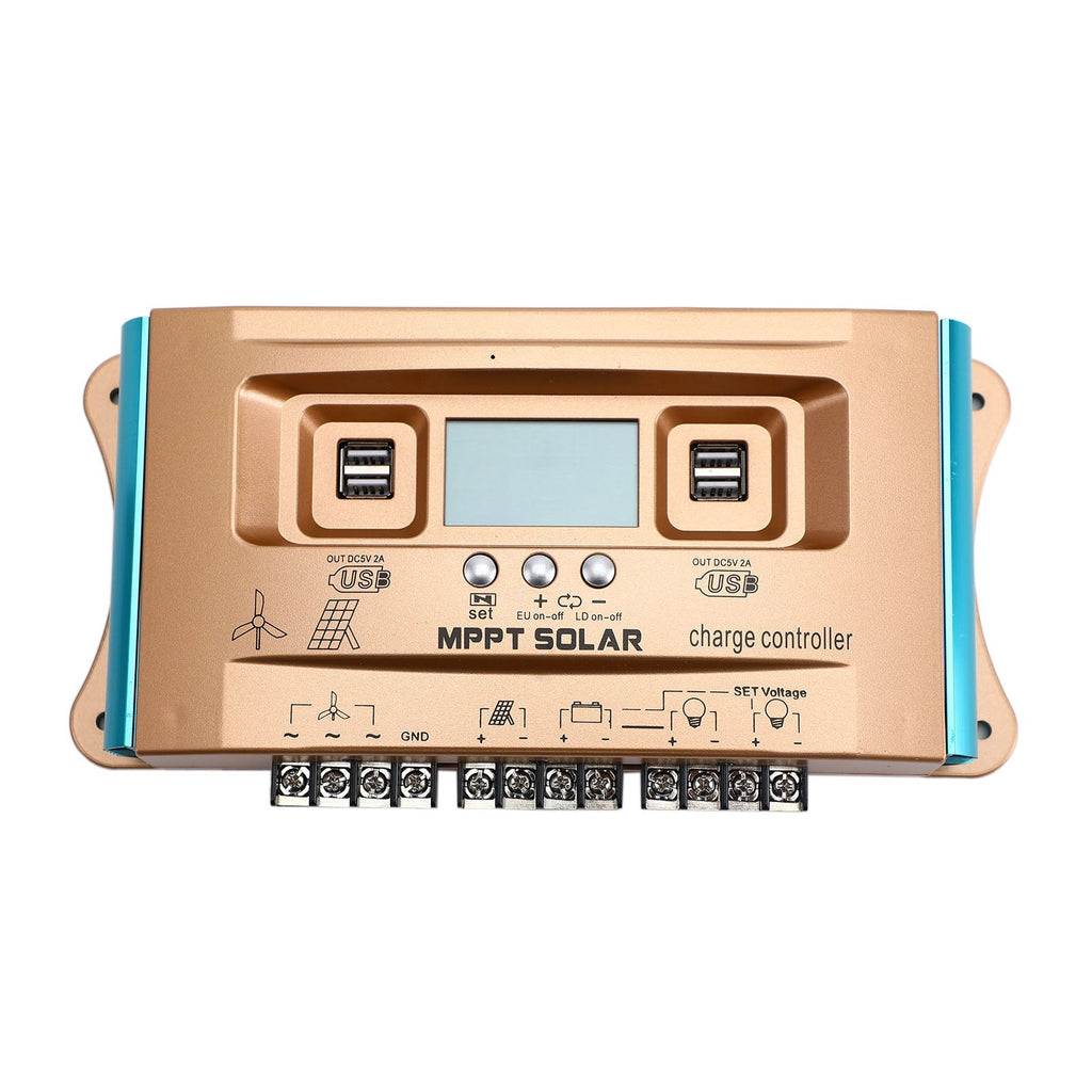 12V-60V 30A-100A Auto MPPT Dual USB Wind and Solar Hybrid Charge Controller