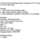 13HP Centrifugal Clutch Go Kart Engine 14 Tooth 1in Bore 40 41 420 Chain California Market