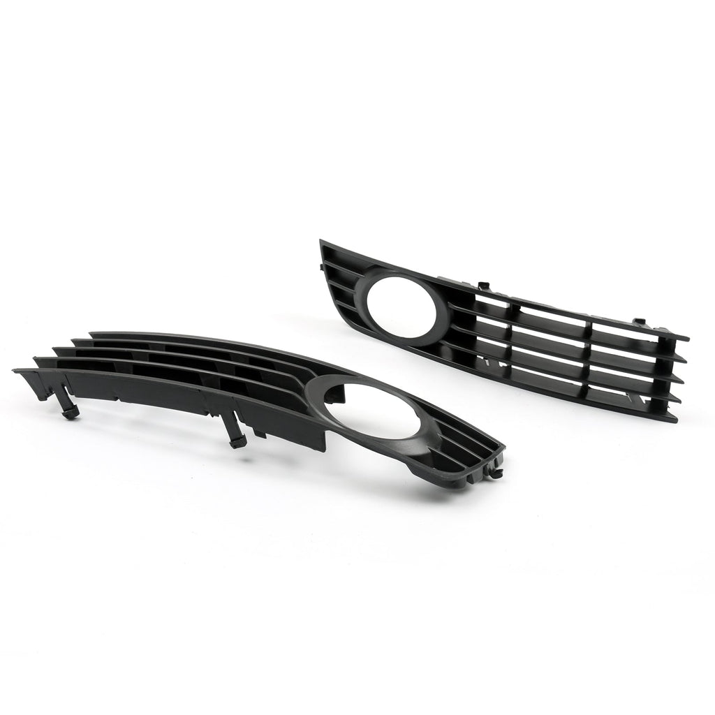 Fog Light Lamp Grille Cover Lower Bumper 2pc Set for Audi A4 B6 2002-2005