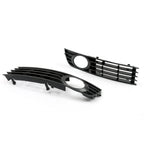 Fog Light Lamp Grille Cover Lower Bumper 2pc Set for Audi A4 B6 2002-2005
