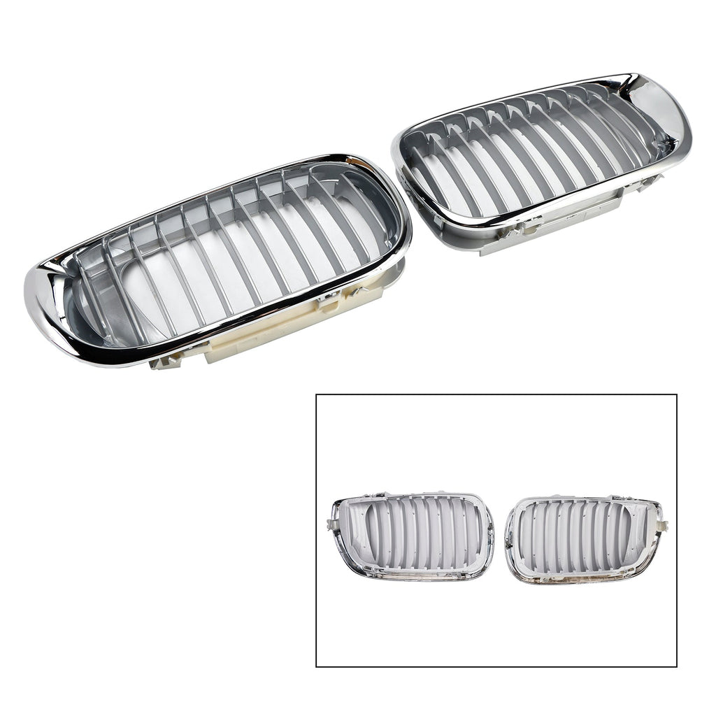 BMW 3 Series E46 Chrome Front Kidney Grille Hood 2002-2005 4 Door