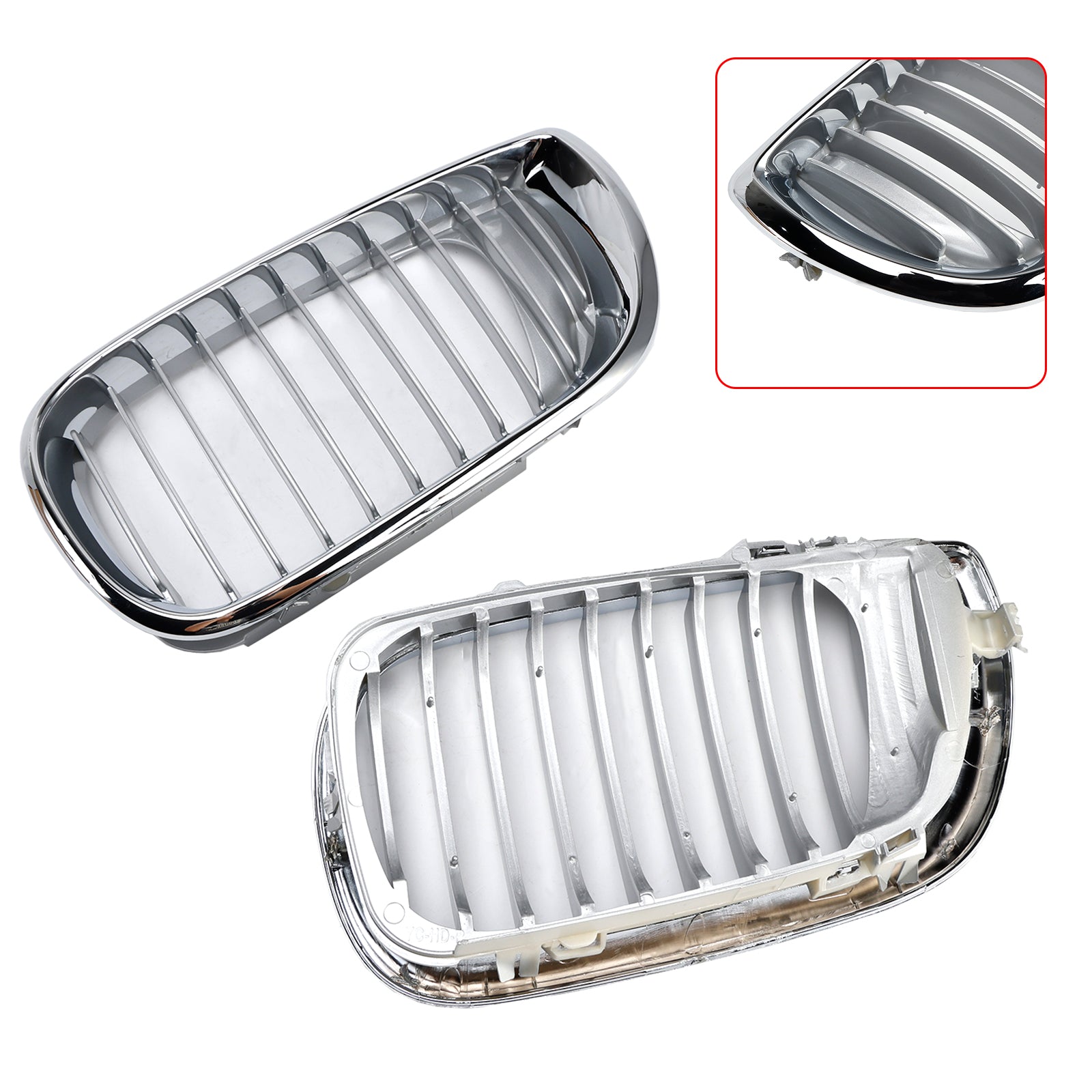 Front Hood Kidney Grille Chrome for 2002 2003 2004 2005 BMW E46 3 Series