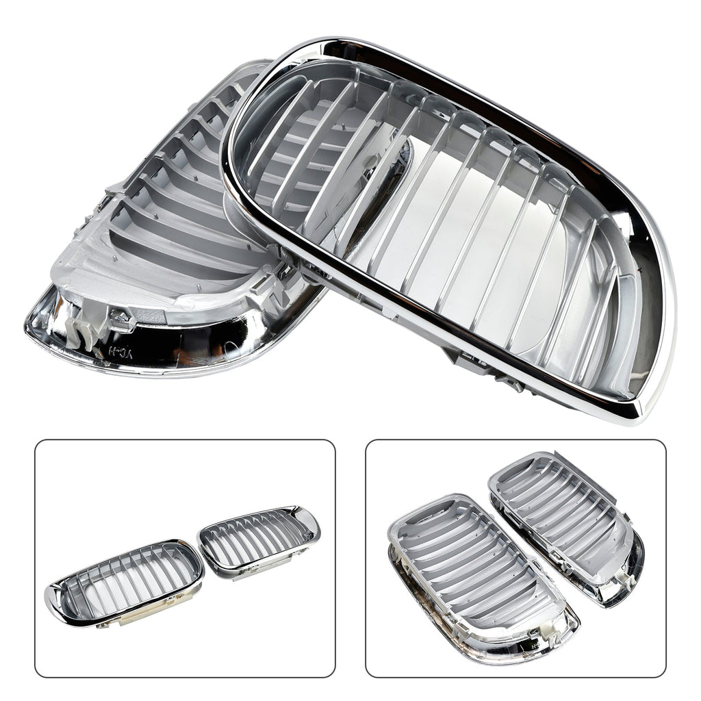 Front Hood Kidney Grille Chrome for 2002 2003 2004 2005 BMW E46 3 Series