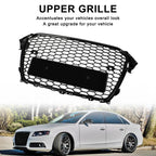 13-16 Audi A4 S4 RS4 Style Gloss Black Mesh Bumper Front Grille