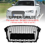 13-16 Audi A4 S4 RS4 Style Gloss Black Mesh Bumper Front Grille