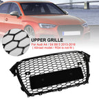 13-16 Audi A4 S4 RS4 Style Gloss Black Mesh Bumper Front Grille