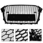 13-16 Audi A4 Gloss Black Mesh Front Bumper Grille S4 RS4 Style