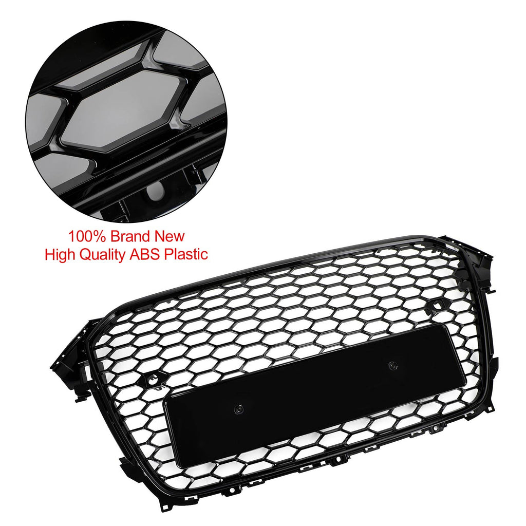13-16 Audi A4 S4 RS4 Style Gloss Black Mesh Bumper Front Grille