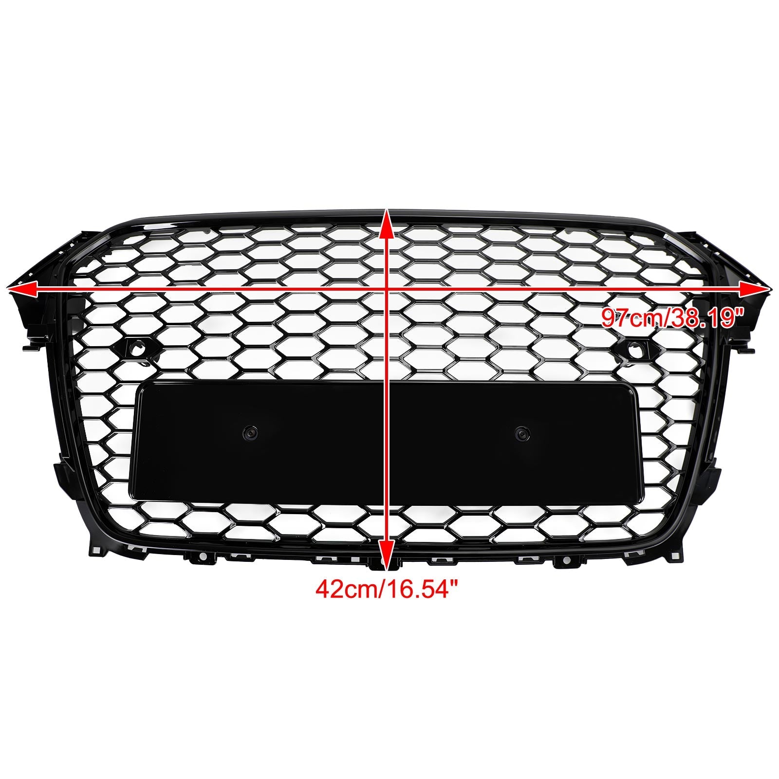 13-16 Audi A4 Gloss Black Mesh Front Bumper Grille S4 RS4 Style