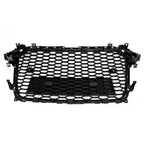 13-16 Audi A4 Gloss Black Mesh Front Bumper Grille S4 RS4 Style